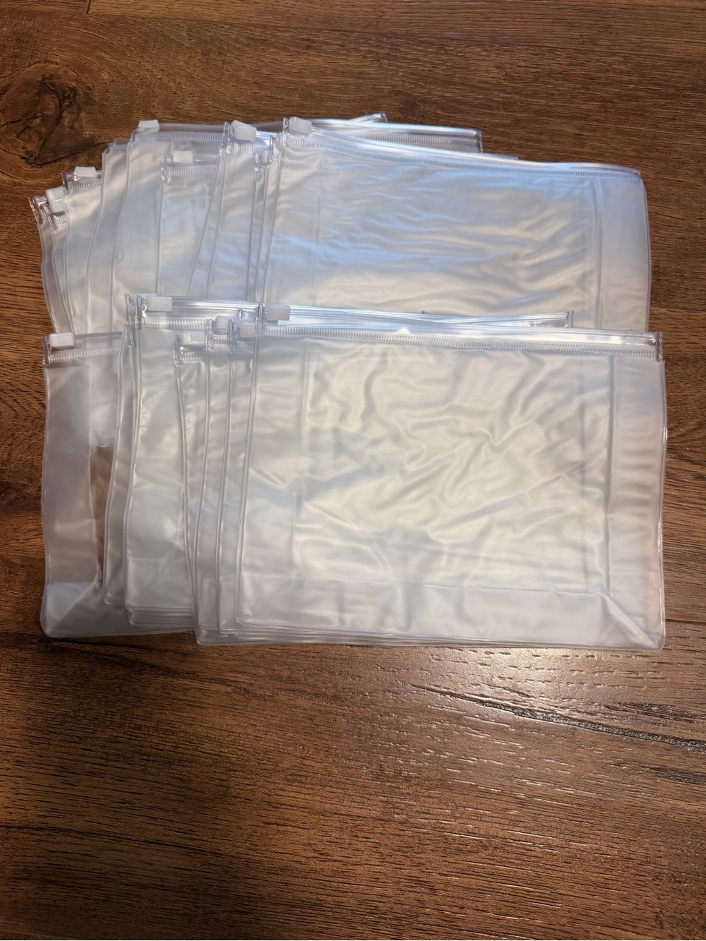 Clear Zip Pouches - Set of Transparent Storage Bags